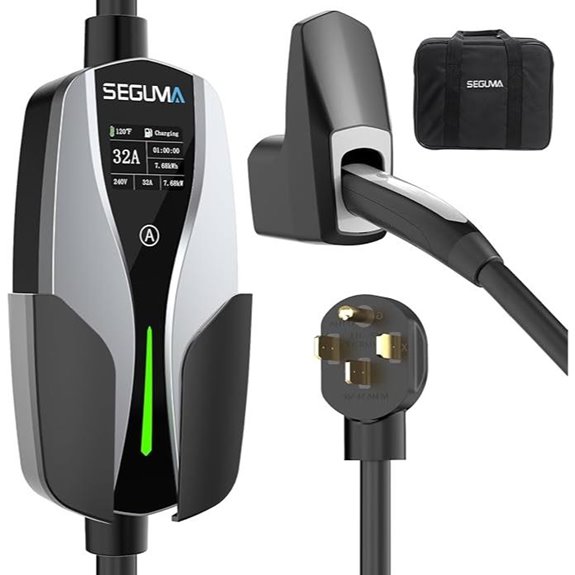 Level 2 EV Charger for Tesla 32A 25FT Silver