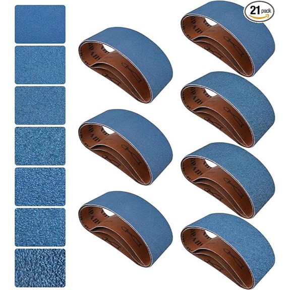 3x21 Inch Sanding Belts Set for Wood and Metal