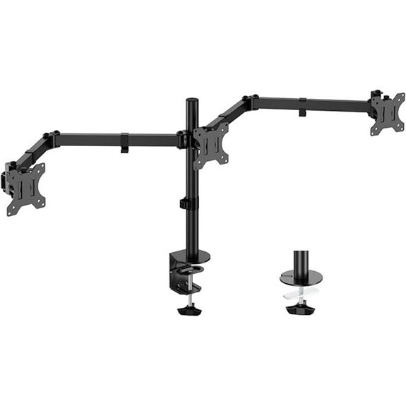 Triple Monitor Desk Mount for 3 Screens up to 27