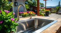 top stainless outdoor sinks