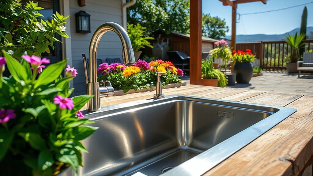 top stainless outdoor sinks