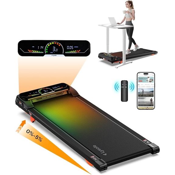 Walking Pad Treadmill with Incline and Remote Control