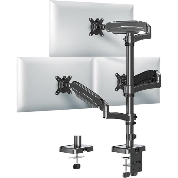 Triple Monitor Mount for 32 Screens with Gas Spring