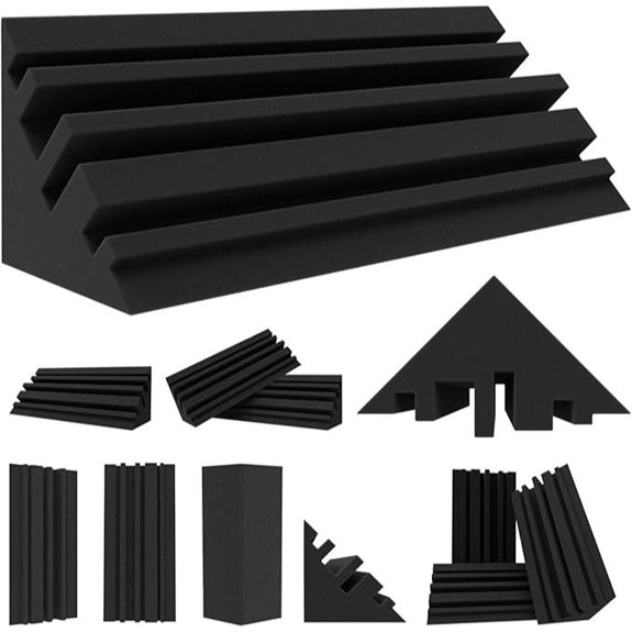 TroyStudio Bass Traps - 12 Pcs Acoustic Foam Panels