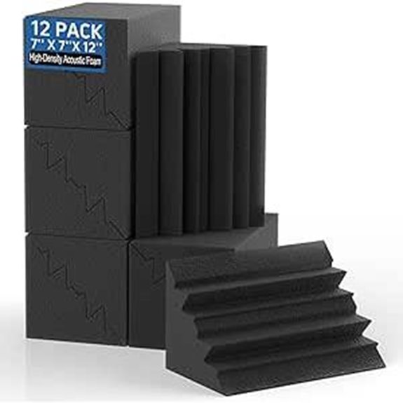 12 Pack Acoustic Foam Bass Traps for Walls