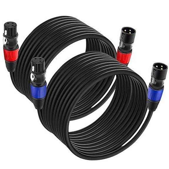 XLR Cables 30ft 2-Pack for Studio and Mixer
