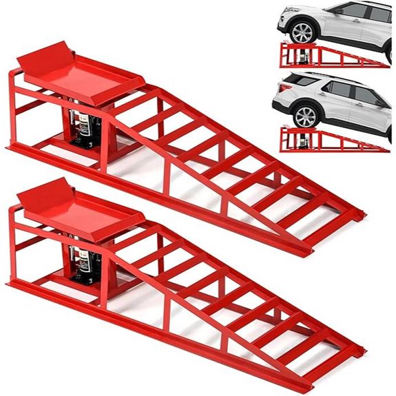 2PCS 5T Hydraulic Car Ramps for Garage and Repairs