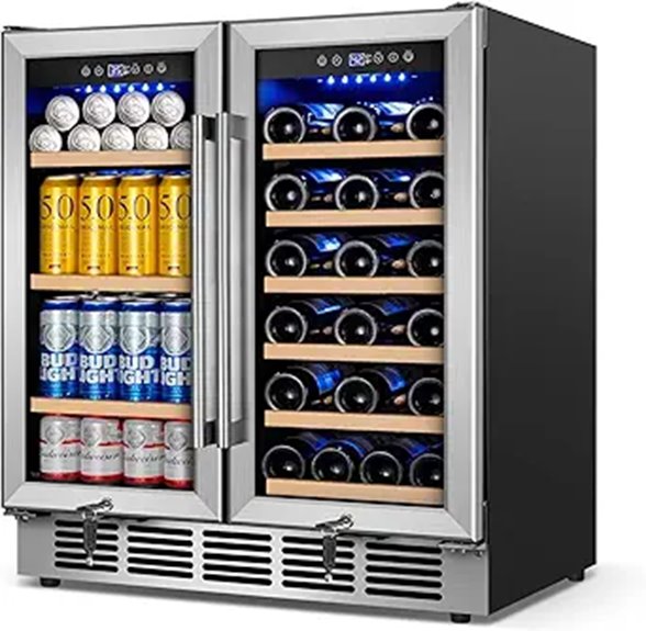 Dual Zone Wine & Beverage Refrigerator Holds 29 Bottles & 110 Cans