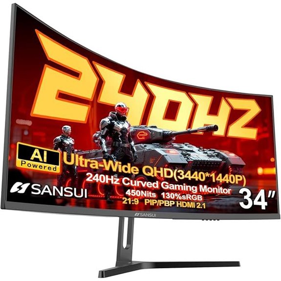 SANSUI 34 Ultrawide Curved Gaming Monitor