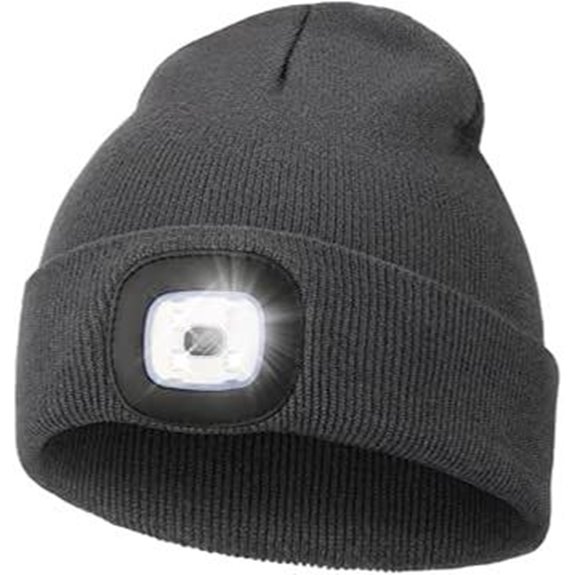 MELASA Unisex LED Light Beanie with USB Rechargeable