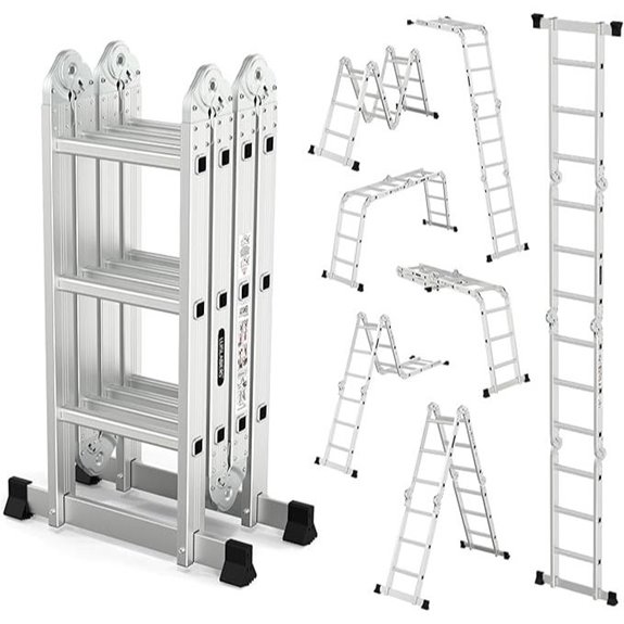 Luisladders 7-in-1 Aluminum Folding Extension Ladder