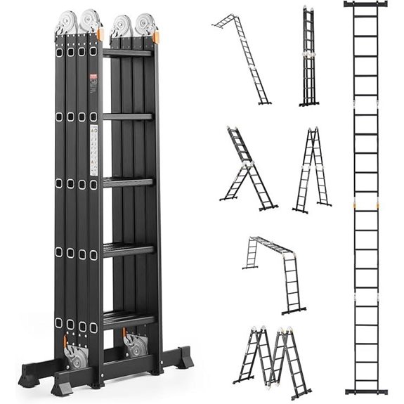 VEVOR 7-in-1 Telescoping Folding Ladder