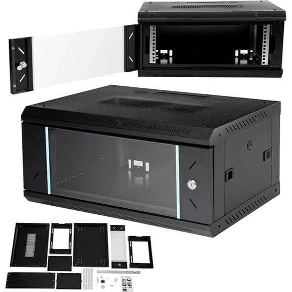 4U Wall-Mount Server Rack with Locking Glass Door