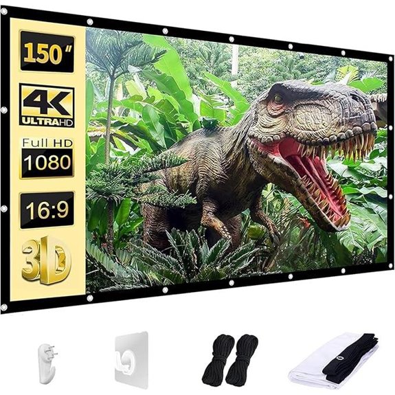 AAJK 150 Washable Foldable Projector Screen