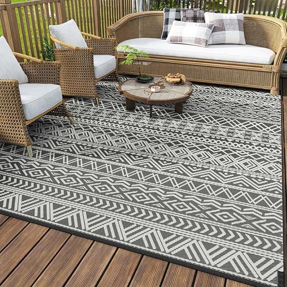 MontVoo Waterproof Outdoor Patio Rug 5x8 Grey