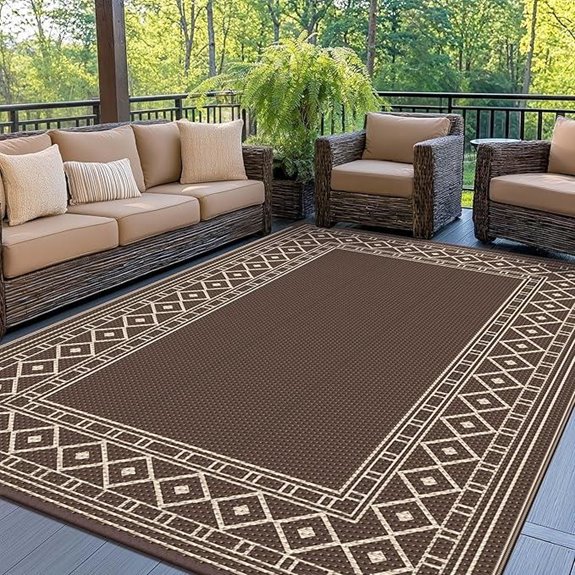GENIMO Waterproof Outdoor Rug 5'x8' Reversible Patio Carpet
