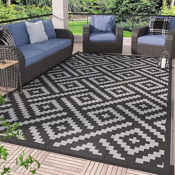 GENIMO Waterproof Outdoor Rug 6'x9' for Patio