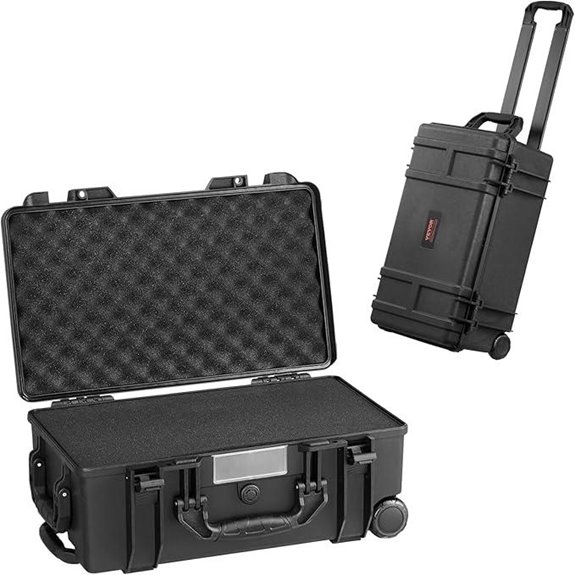 VEVOR Waterproof Hard Case with Wheels and Foam