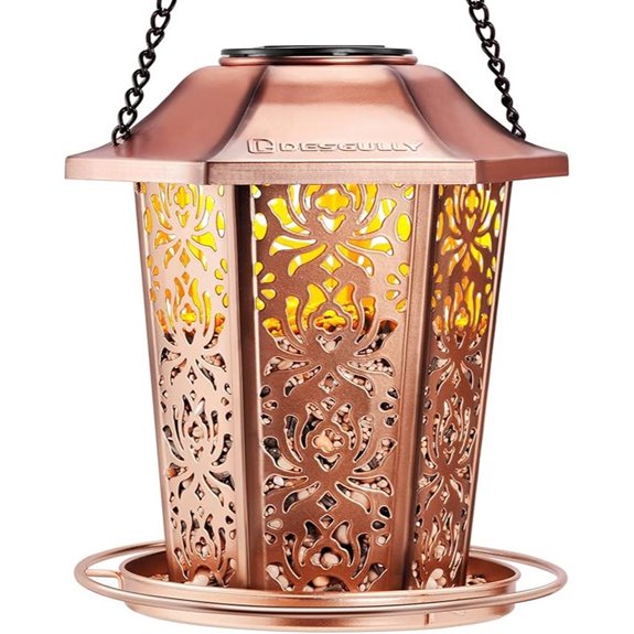 Solar Bird Feeder for Outdoors - Weatherproof Metal