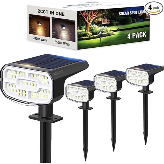 Waterproof Solar Spot Lights 4-Pack 2 CCT Modes