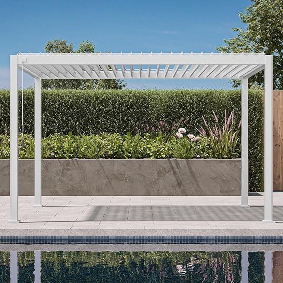 Mirador 111S Aluminum Pergola Gazebo 10x13Ft White