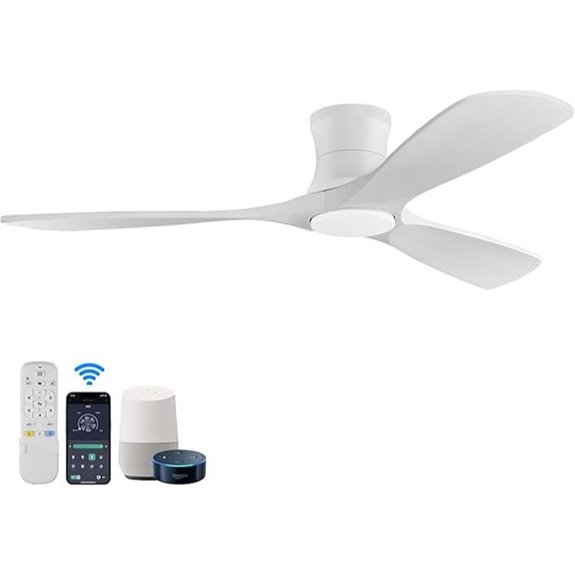 52in Smart Ceiling Fan with Lights WIFI Dimmable