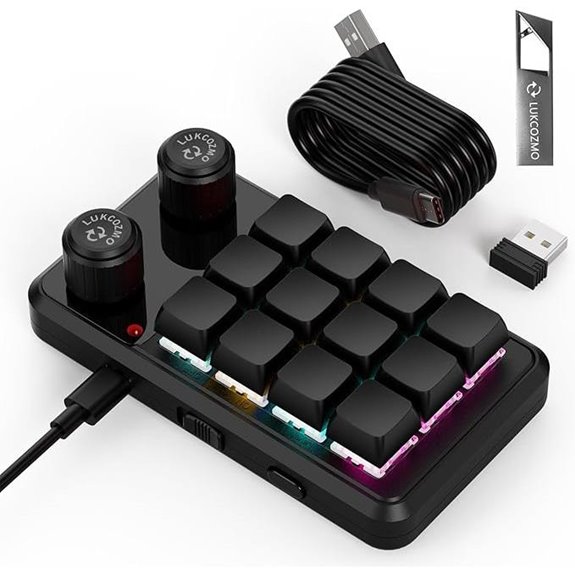 Programmable 12-Key Macro Pad with Wireless & Type-C