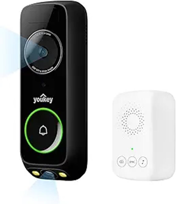 Youkey Wireless Doorbell Camera with 2K Video & Chime