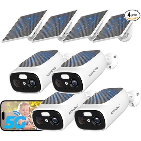 Wireless 2K Solar Security Cameras with Night Vision