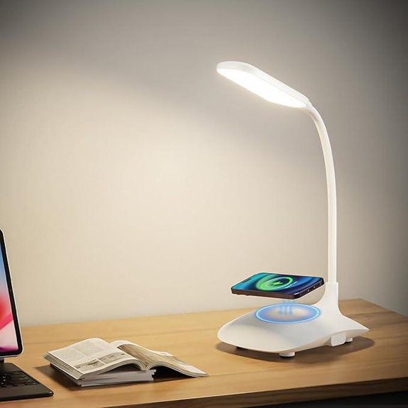 LED Desk Lamp with Wireless Charging and Touch Control