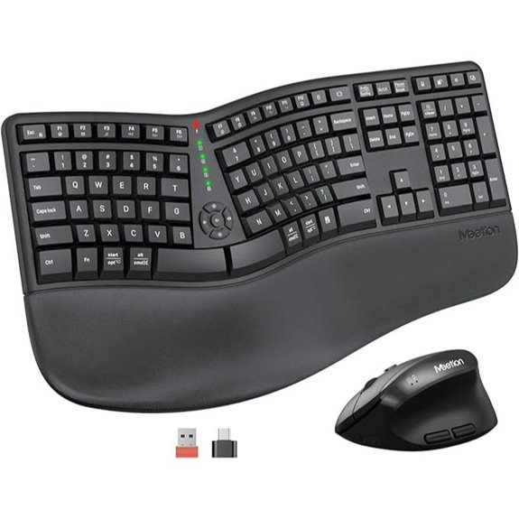 Meetion Wireless Ergonomic Keyboard and Mouse Set