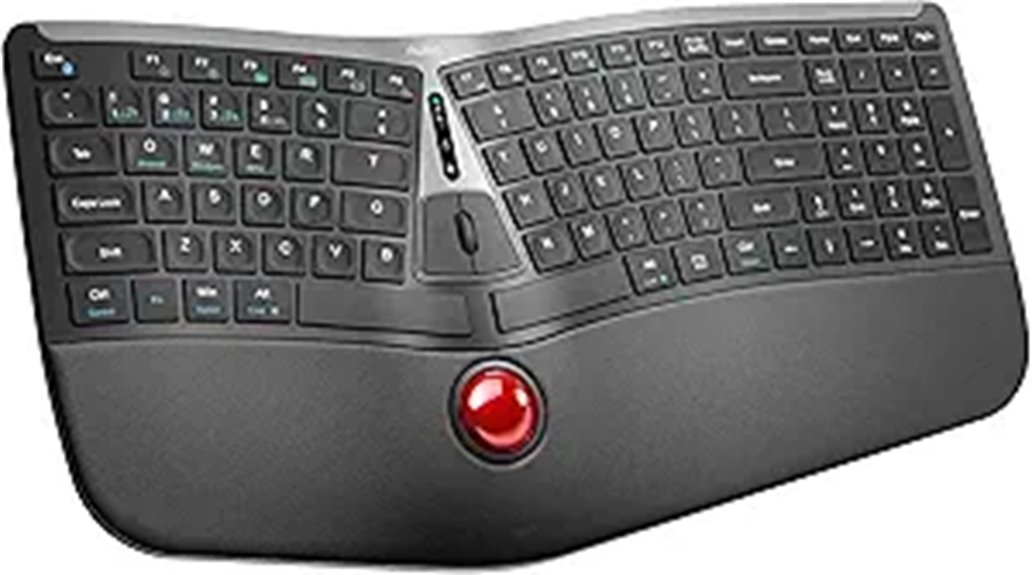 Nulea RT07 Wireless Ergonomic Trackball Keyboard