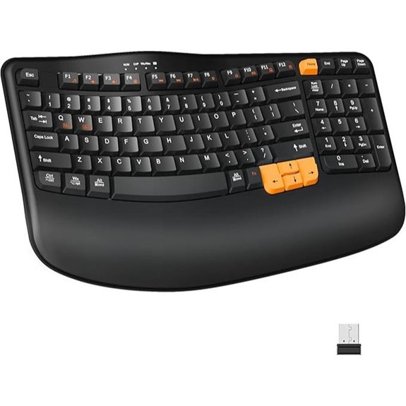RECCAZR Wireless Ergonomic Keyboard with Wrist Rest