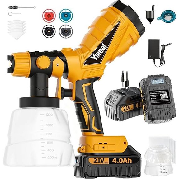 Cordless HVLP Paint Sprayer with Nozzles and Battery