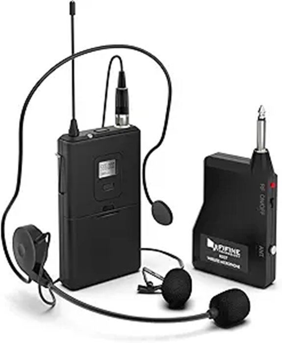 FIFINE Wireless Microphone System with Headset & Lavalier