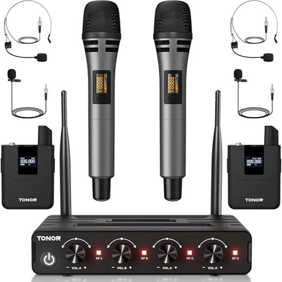 TONOR 4-Channel Wireless Microphone System