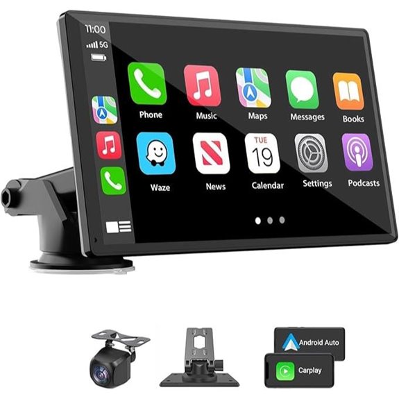 Wireless Carplay Stereo with Touchscreen and Backup Camera
