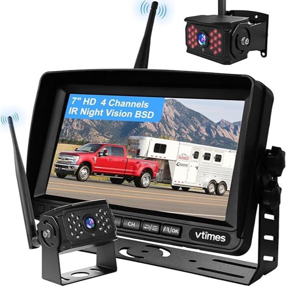 Wireless Truck Backup Camera with 7 HD Monitor