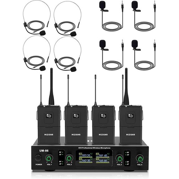 Wireless UHF Lavalier Microphone System with Headset