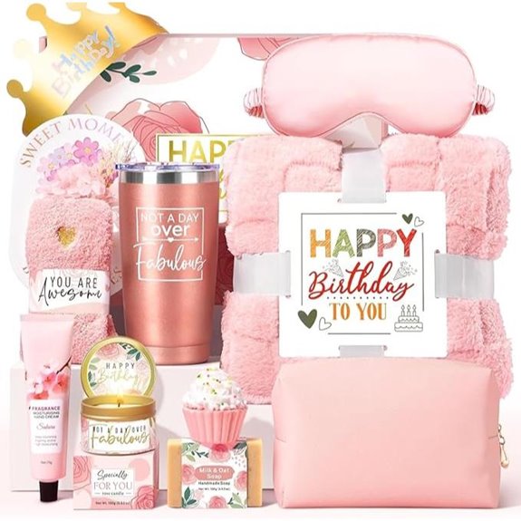 Birthday Gift Set for Women with Blanket & Spa Items