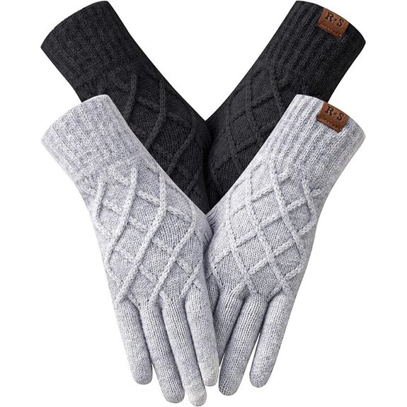 REACH STAR Women's Touchscreen Winter Gloves (2 Pairs)