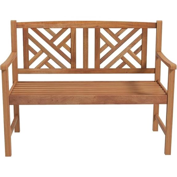 Giantex 2-Person Wooden Garden Bench with Armrests