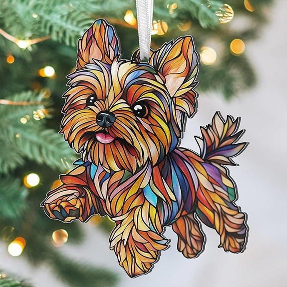 FLAGWIX Yorkie Christmas Ornament Acrylic Dog Decor