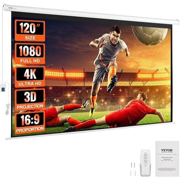 VEVOR 120 Electric Projector Screen with Remote