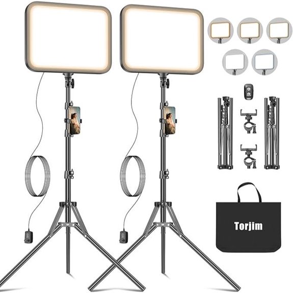Torjim 12 LED Video Light Kit with Stand and Remote