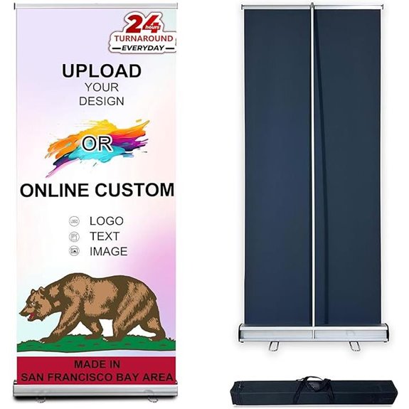 Custom Retractable Banner Stand 33.5x80 with Case