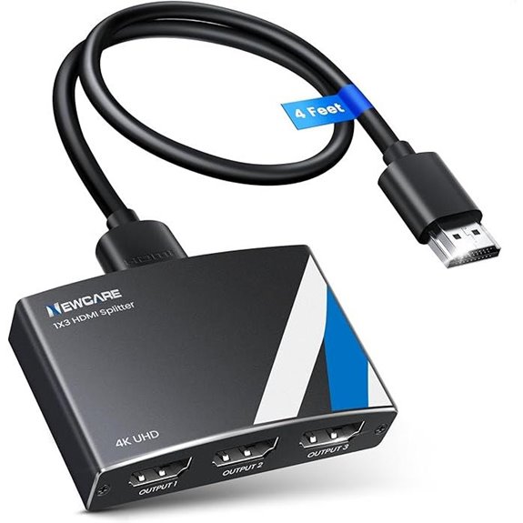 NEWCARE 4K HDMI Splitter 1x3 with Cable and Power