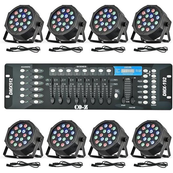 CO-Z 8-Piece RGB DMX Stage Lights with Controller