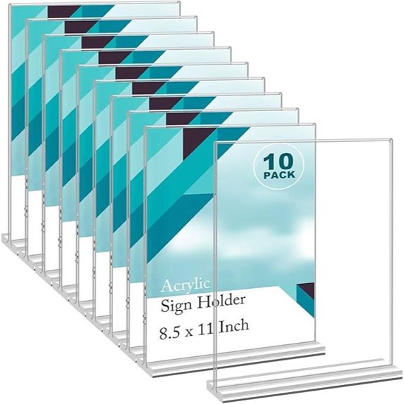 EHWINE Acrylic Sign Holders 8.5x11 10 Pack