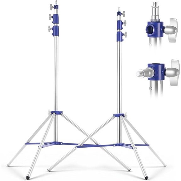 Light Stand Photography 10.5ft/2 Pack with Adjustable Tripods